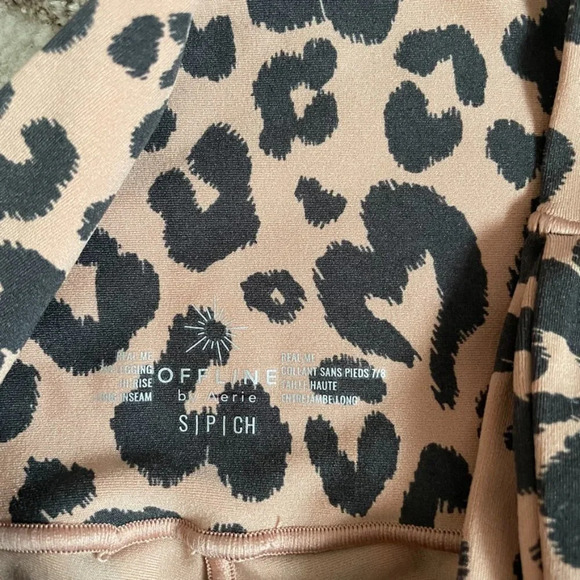Aerie Real Me 7/8 High Waist Cross Over Offline Leopard Print Legging Sz S - Picture 6 of 6